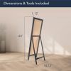 Contemporary Free-standing Floor Mirror in Espresso Wood Finish