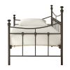 Twin size Contemporary Dark Brown Metal Daybed with Wood Slats
