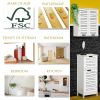Wall-Mount Bathroom Storage Cabinet with Louver Doors in White Wood Finish