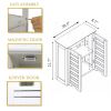 Wall-Mount Bathroom Storage Cabinet with Louver Doors in White Wood Finish