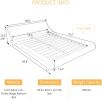 Full Modern Black Faux Leather Upholstered Platform Bed Frame with Headboard