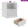 Luxury-lite style white hollow bedside cabinet set