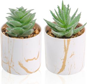 Set of 2 Succulents Plants Artificial Fake Succulents Plants for Home Office Desk Accessories for Women