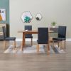 Dining Chairs 4 pcs Gray Faux Suede Leather