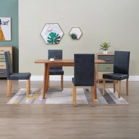 Dining Chairs 4 pcs Gray Faux Suede Leather