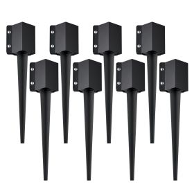 VEVOR Fence Post Anchor Ground Spike, 8 Pack 24 x 4 x 4 Inches Outer Diameter (Inner Diameter 3.5 x3.5 Inches)