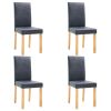 Dining Chairs 4 pcs Gray Faux Suede Leather