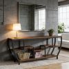 Industrial Console Table, Entryway Sofa Table with Shelves