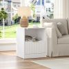 Luxury-lite style white hollow bedside cabinet set