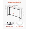 Marble Console Table, Modern Narrow Long Console Table with Power Outlet, Thin Sofa Side Table with Iron Tubes