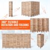 Wood Room Divider, 8 Panel Wood Folding Privacy Screen, 66.9 Inches Tall Indoor Louvered Partition Divider, Portable Decoration Screen