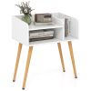 Mid Century Modern Nightstand  with Open Shelves