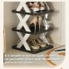 "Stackable Shoe Shelf - 9-Tier Compact Rack for Dorm Bathroom Corridor (Black/Blue)"