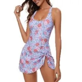 One Piece Swimdress Swimsuits For Women With Skirt Tummy Control Swim Dresses Bathing Suit Swimwear (Option: M)