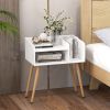 Mid Century Modern Nightstand  with Open Shelves