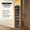 "Stackable Shoe Shelf - 9-Tier Compact Rack for Dorm Bathroom Corridor (Black/Blue)"